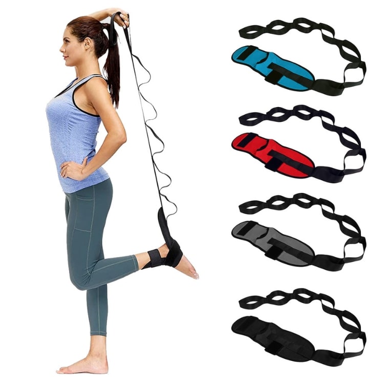 Ocean Blue Adjustable Tension Stretching Strap Belt For Gymnastics And Yoga